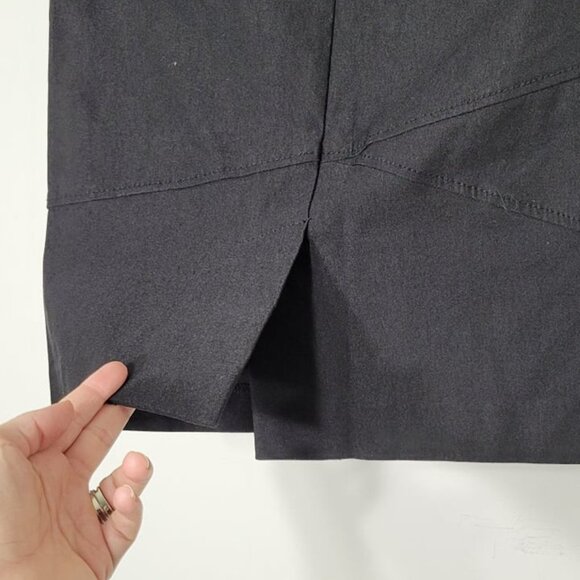 Dynamite Black Cotton-Blend Asymmetric Top Stich Straight Pencil Skirt Size 7 - Picture 4 of 9